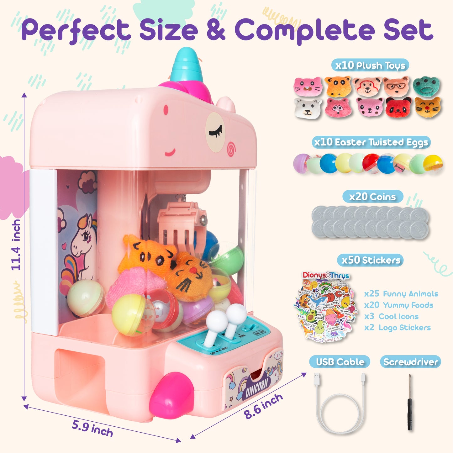 Claw Machine for Kids - Unicorn