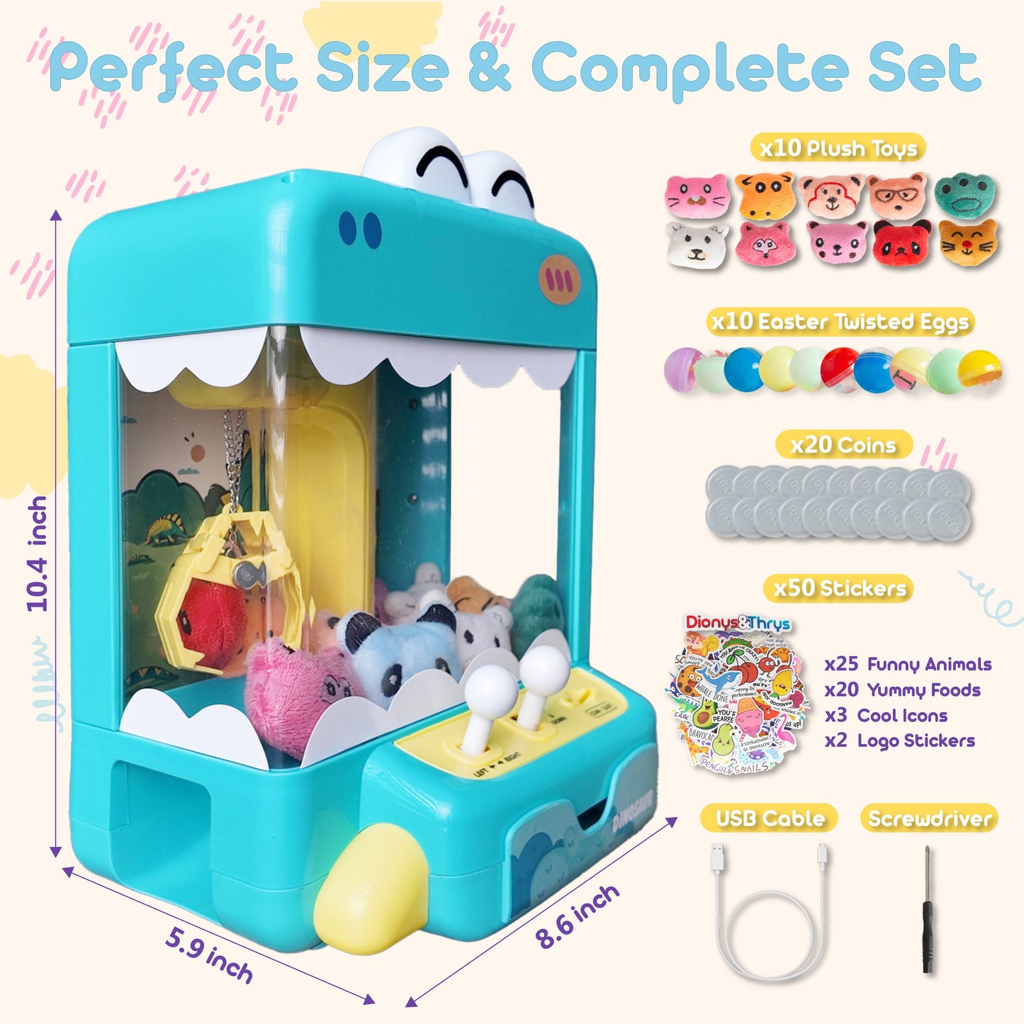 Claw Machine for Kids - Dinosaur