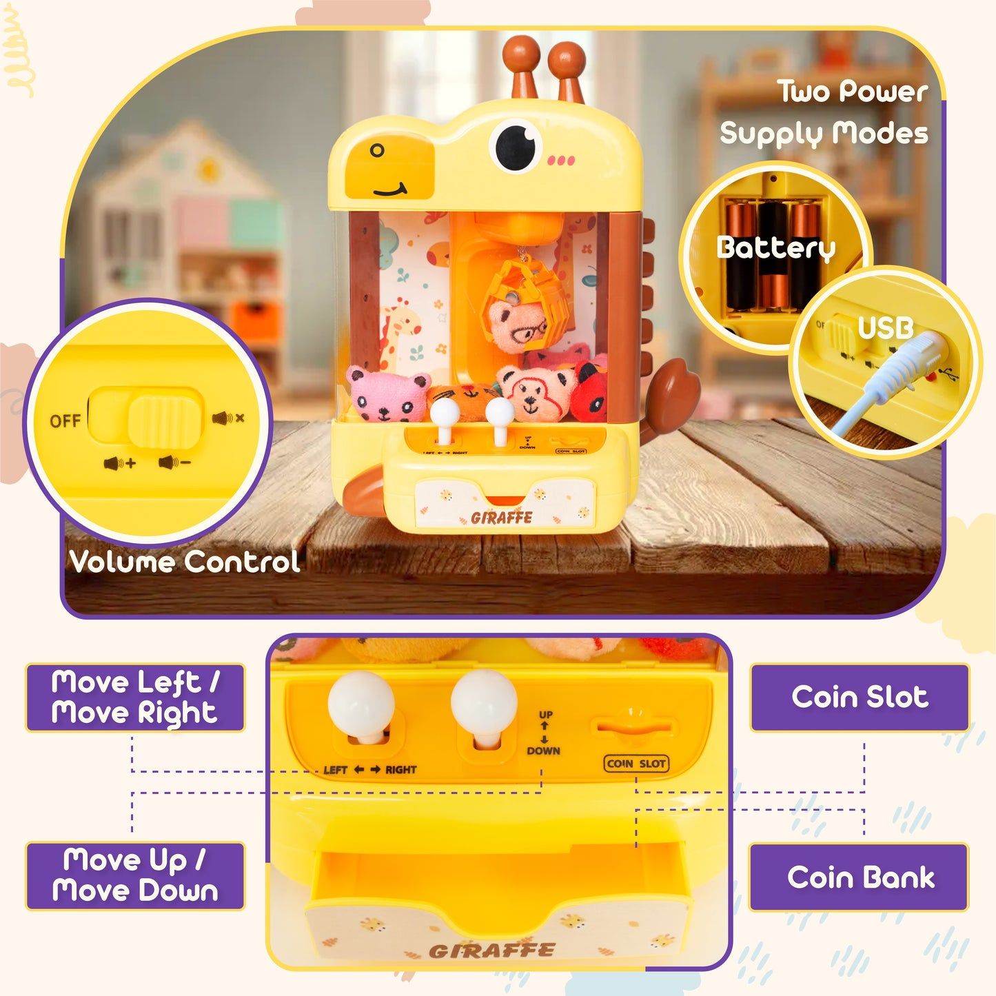 Claw Machine for Kids - Giraffe